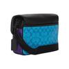 New COACH Track Cow Leather Patchwork Messenger Bag, Shoulder Bag, Crossbody Bag Tubas Unisex Black & Blue C9839-QBO3H