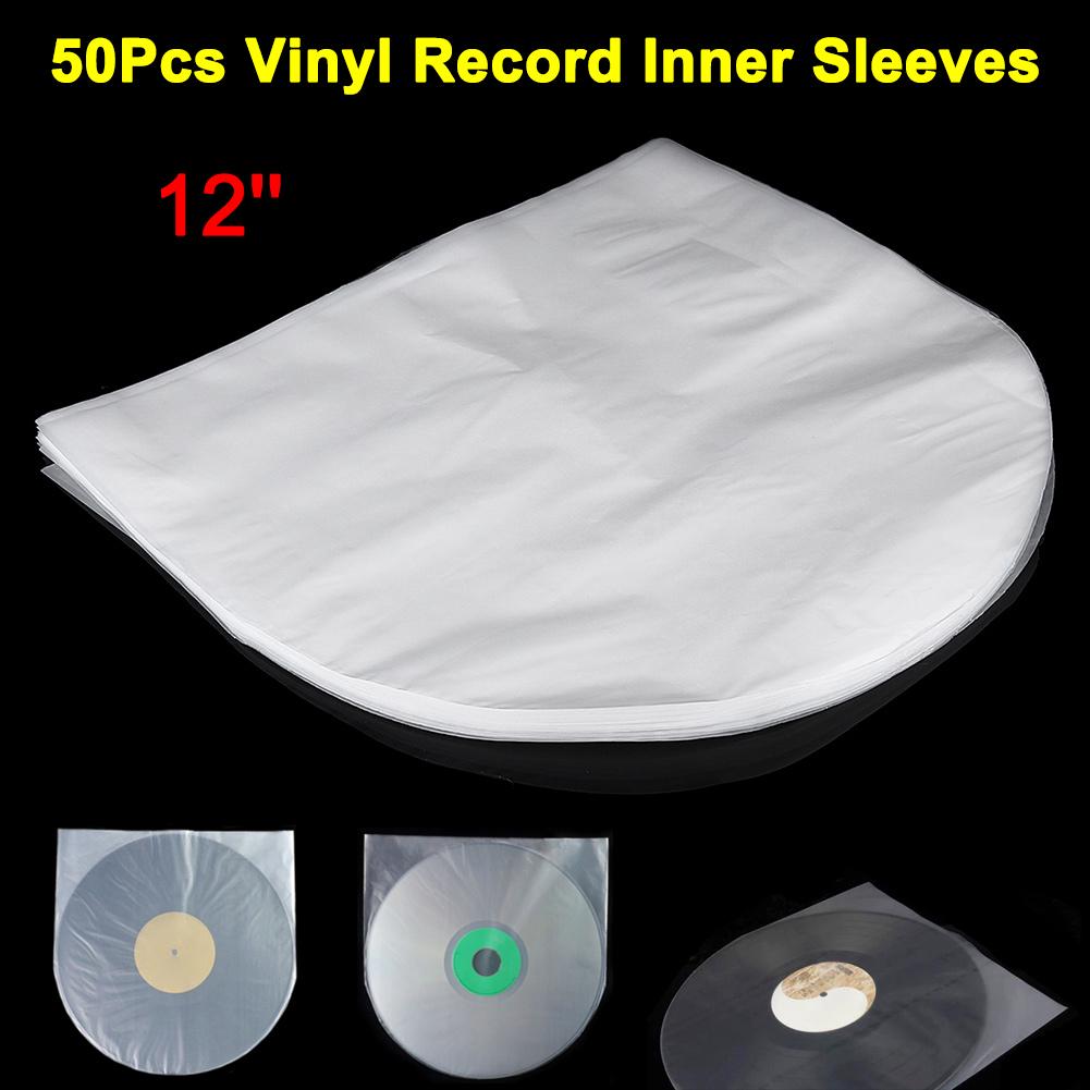 50Pcs 12Inch Antistatic Plastic Cover Inner Sleeves Bag for LP Music Vinyl Record Protector Inside Transparent Plastic Cover Bag