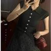 Slim-fitting and Thin Short-sleeved Knitted Suspender Vest, Simple and Versatile, Fashionable Design, Single-breasted Top for Women