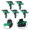 Pack of 5 Adjustable ABS Sprinkler Heads for Efficient For 360 Degree Spray with Distances Up to 34Ft and 60Ft