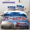 Name Custom Atlanta Braves Pattern Bedding Set Quilt Cover Pillowcase Home Decor Gift (1 * Duvet Cover + 2 * Pillowcase, Without Core)