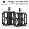 WEST BIKING Carbon Fiber Bicycle Pedals T700 Ultralight Titanium Axle 3 Bearings 2-sided Non-skid Stud MTB Road Bike Accessories