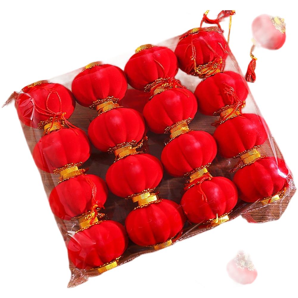Indoor Outdoor Flocking Lanterns for Chinese New Year Festival Party Decor