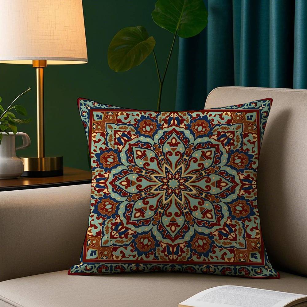 Bohemian Ethnic Decorative Pillow Case Short Plush Print Cushion Cover Square Throw Pillow Covers Sofa Home Decor