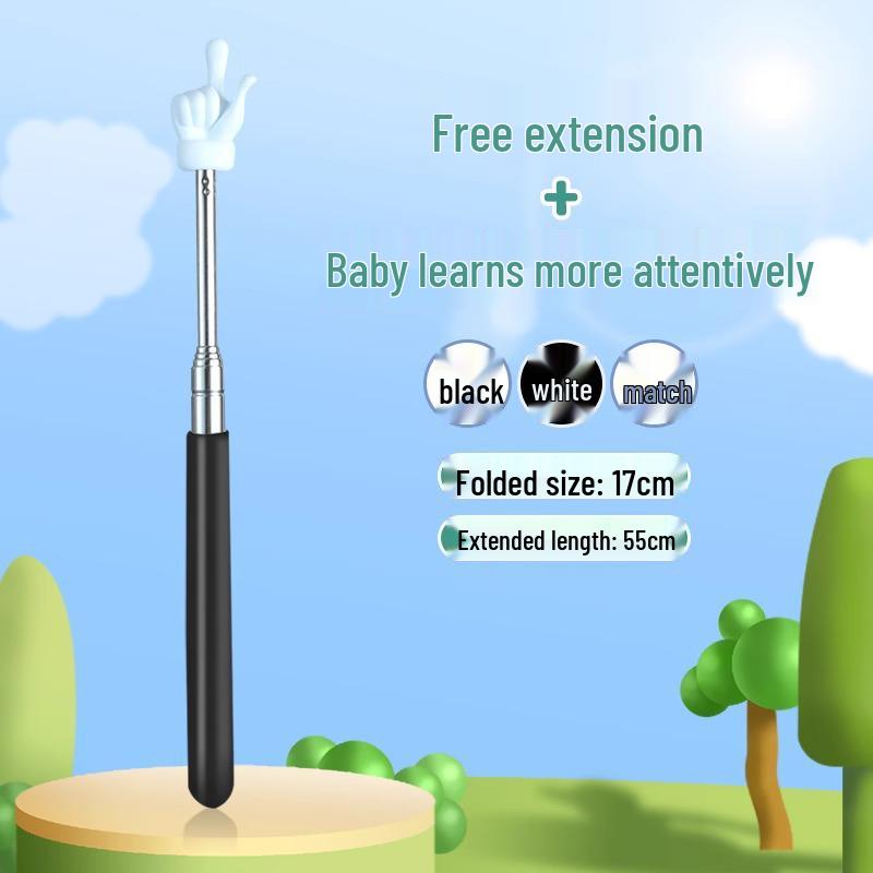 Retractable Teaching Pointer Stick for Classroom and Multimedia Use
