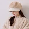 Women S Fleece Warm Octagonal Hat Retro Stitching Windproof