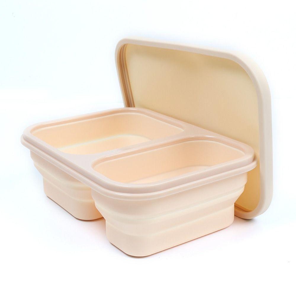 Silicone Divided Lunch Box YellowPinkGreenBluePurpleKhaki 24175 CM Collapsible Lunch Box Silicone Folding Lunch Box Kid хаки 2980₽