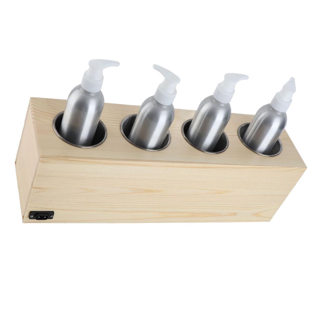 Massage Oil Heater 4 Bottles Constant Temperature Quick Heating Removable Lotion Warmer 110‑240V US