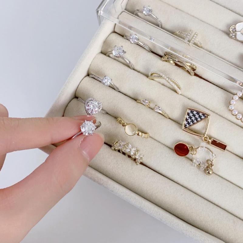 Acrylic Jewelry Storage Box, Partition Tray, Used For Earring, Ring, Necklace Display Rack, Suitable For Bedroom Dressing Table
