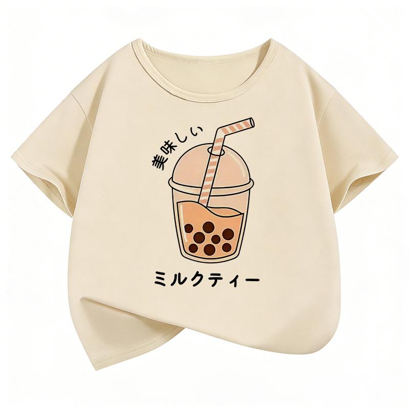 Y2k Graphic Juice Design T Shirts Short Sleeve Kids Childrens Tshirt Boys Girls Summer Spring Casual Top Tee