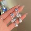 Silver needle flash zircon earrings, women's exquisite temperament stud earrings, spring and summer earrings.