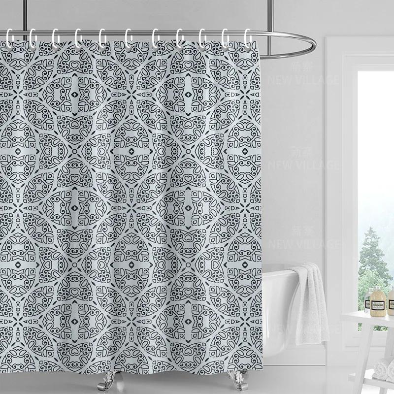 Home decoration shower curtains bathroom waterproof curtain fabric Living Room Modern Nordic Modern geometric pattern simple