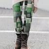 Women's Christmas Print Slim Fit Elastic Yoga Casual Pants