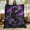 1pc Deep Purple Abstract Art Blanket - Lightweight Fleece Throw, Suitable for Sofa, Outdoor, Camping, Living Room, Office, Chair