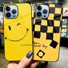 Cartoon Cute Smilely Case For Iphone 14 13 11 12 Pro Max Mini Xs Xr X 7 8 6s Plus Se 2022 Tempered Glass Protection Shell Coque