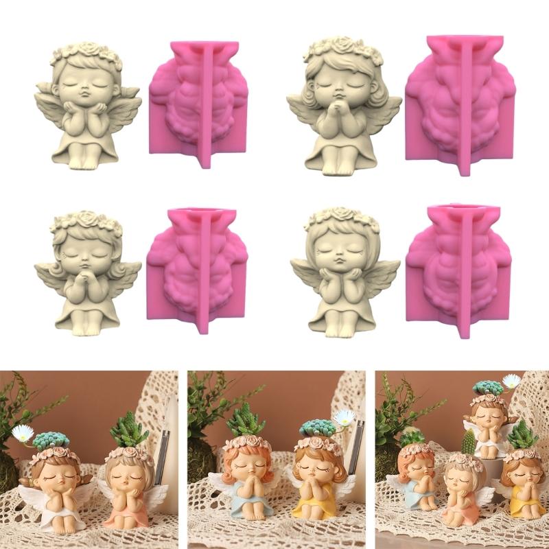 Flower Pot Silicone Mold Concrete Cement Plant Pot Mold Flowerpot Epoxy Resin Mould Makeup Brush Holder Organizer Mold