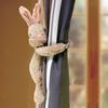 Tieback Curtain Bunny With Plush Doll For Childrens Room Window Decorations
