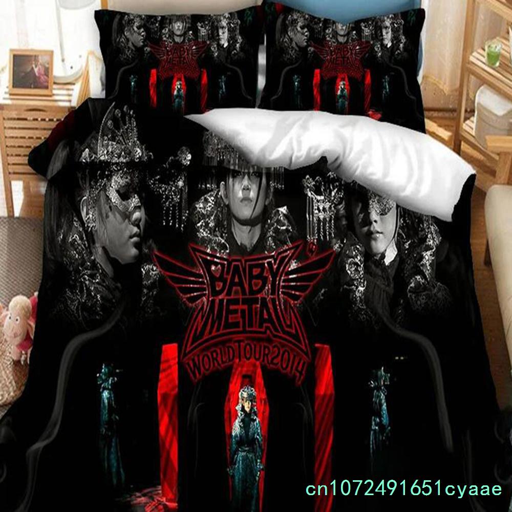 3D-gedrucktes Babymetal Band Bettwäsche-Set Kissenbezug Bettbezug Doppel Einzel Voll Queen King Erwachsener Kinder Bettwäsche Steppdeckenbezug