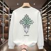 Mens Heavyweight Crewneck Sweatshirt Long Sleeve Casual Streetwear 2025 Teenagers Loose Fit