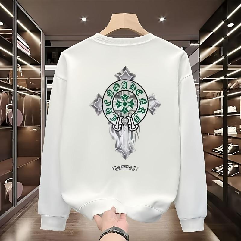 Mens Heavyweight Crewneck Sweatshirt Long Sleeve Casual Streetwear 2025 Teenagers Loose Fit