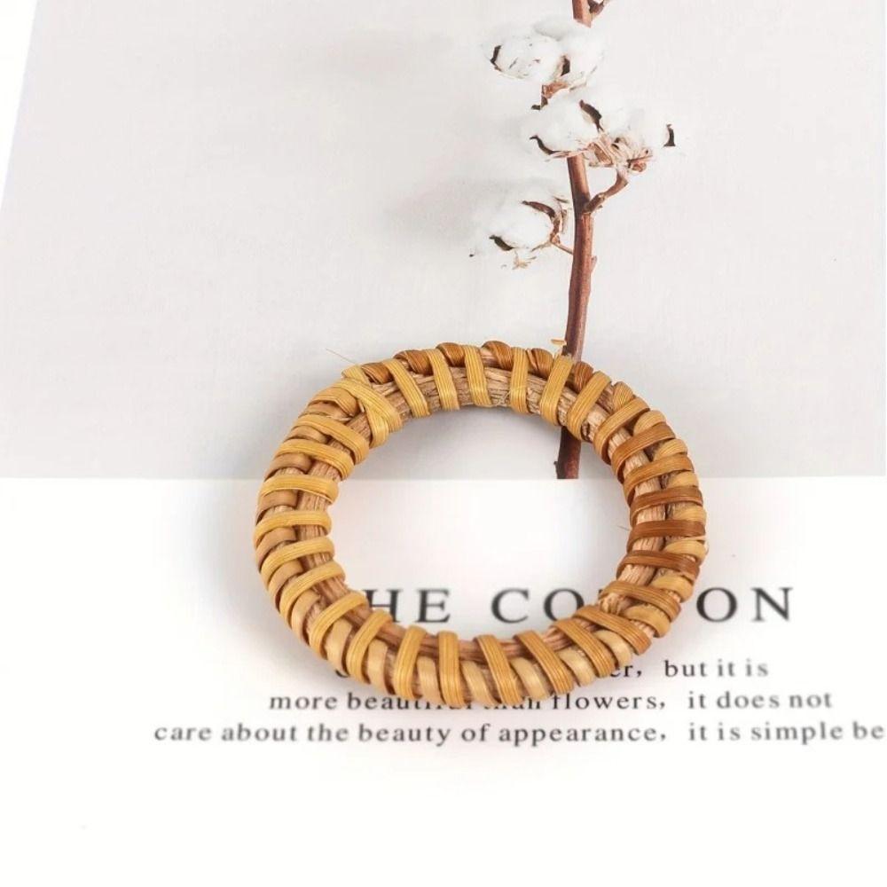 Boho Style Bohemian Rattan Napkin Rings Woven Texture Dinner Serviette Holder Tabletop Decor