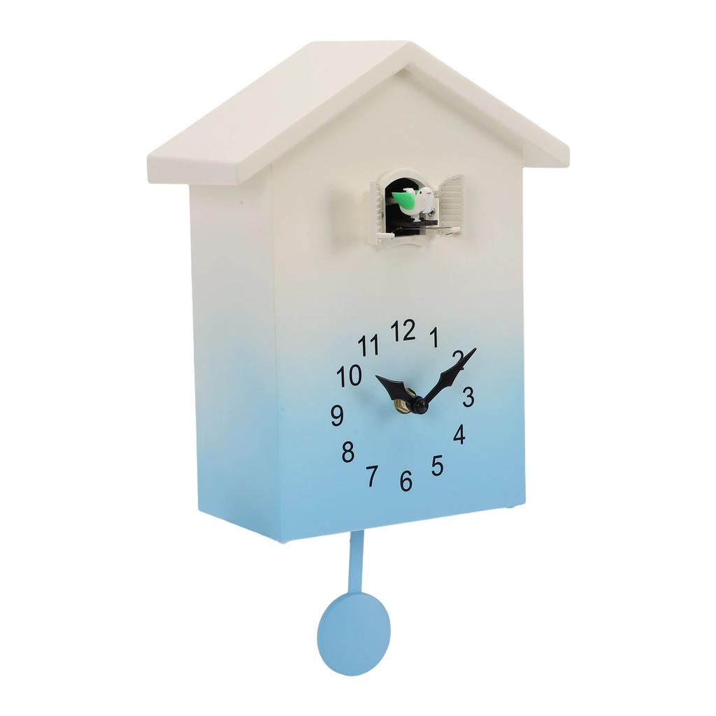 Cuckoo Clock with Cuckoo Bird Voices Modern Battery Operated Hourly Chiming Wall Clock for Study Living Room