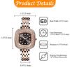 Square Watch with Sparkling Analog Stylish Stainless Steel Quartz Fashion Watch for Women Perfect Gift for Day Women's Diamonds Display, Waterproof,