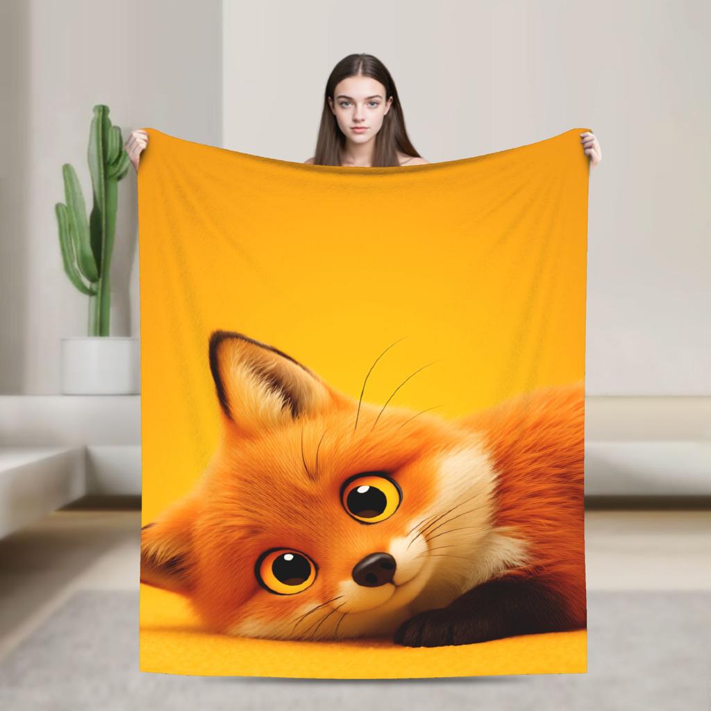 Süße Fuchs Flanelldecke Kinder Erwachsene Warm Weich Bettwäsche Decken Winter Wohnzimmer Tagesdecke Sofa Bettbezug