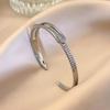 Zircon Open Bangle: Simple & Versatile Luxury Bracelet with Niche Design and Internet Celebrity Style.