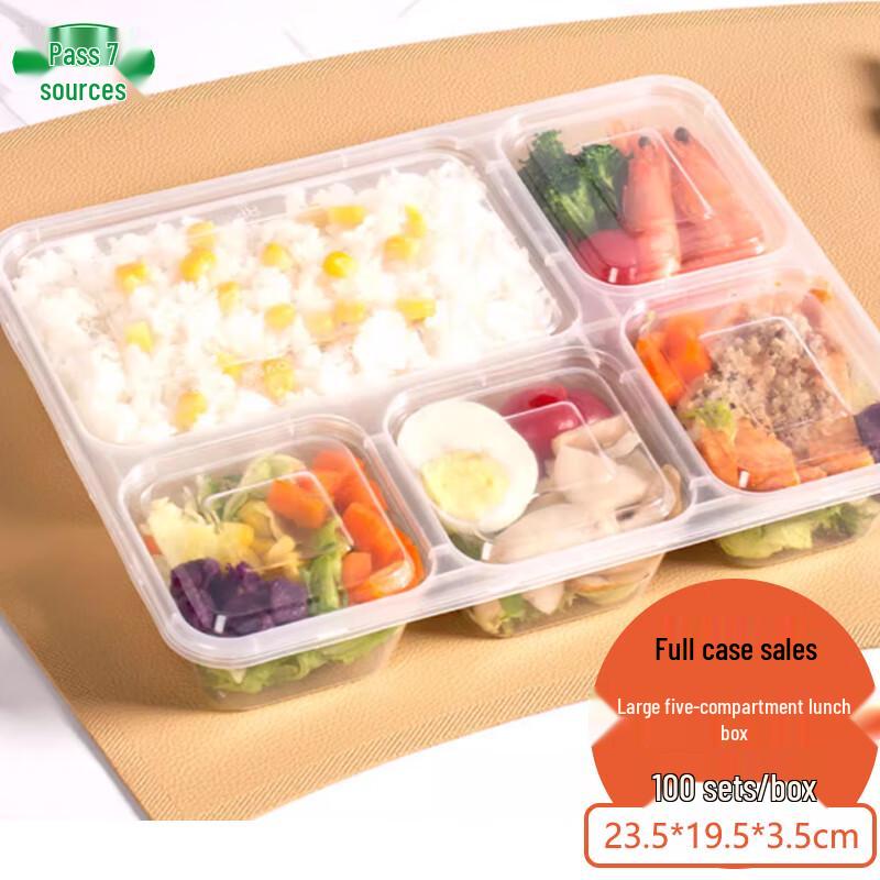 Tongyuan 5-Compartment Disposable Food Containers