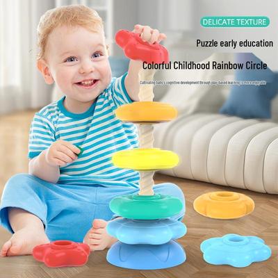 Rainbow Stacking Tower: Spinning Toy for Babies 6 Months To 2 Years - Educational and Fun