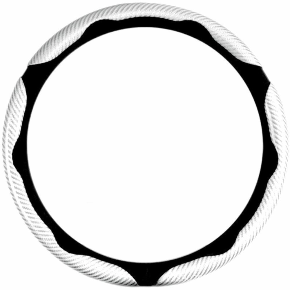 Kohlefaser Auto Lenkradabdeckung Segmentiert 38cm Auto Lenkradgriffe Abdeckung Anti-Rutsch Auto Lenkradschutz