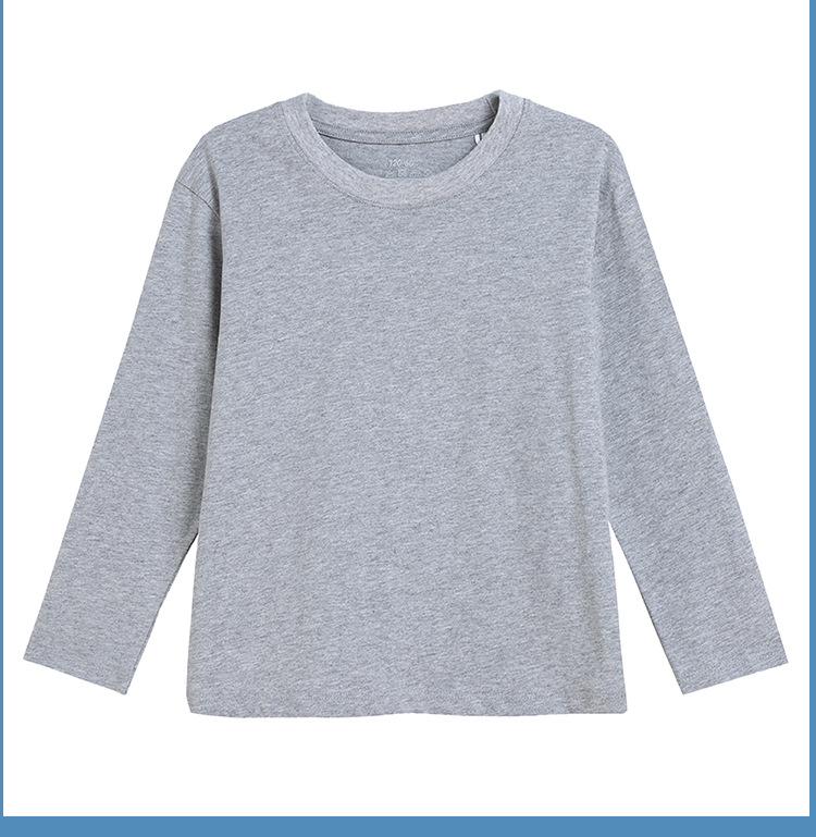Bawełniany Długi Rękaw dla Dzieci - Okrągły Dekolt T-shirt dla Chłopców lub Dziewczynek na Jesień