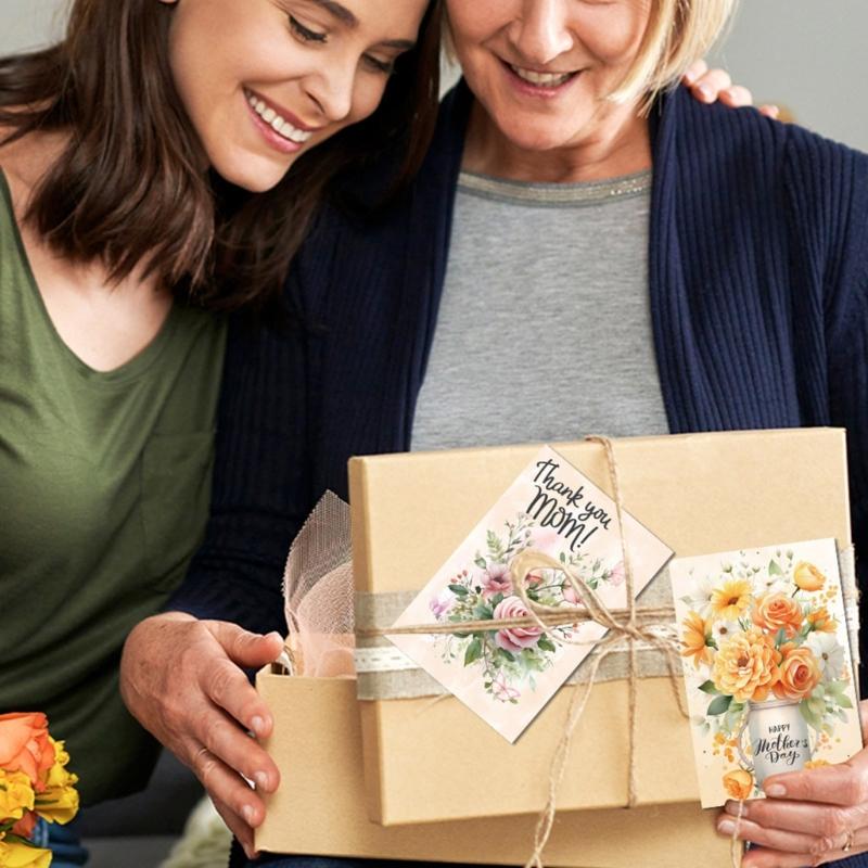 Pack Of 12 Beautifully Designed Mother's Day Greeting Cards Colorful Postcards Set with Envelopes Party Decorations