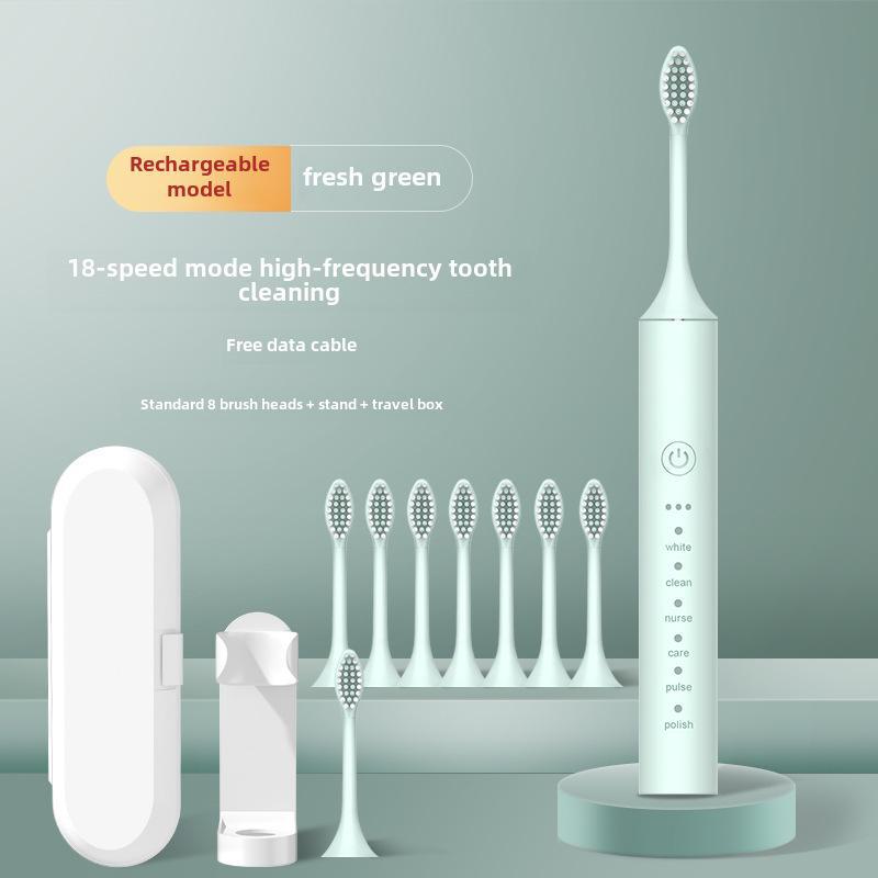 Unisex Rechargeable Ultrasonic Toothbrush with Soft Bristles for Travel and Home Use