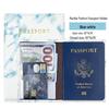 Marble Leather PU Passport Holder Wallet with Single Pocket Stitching