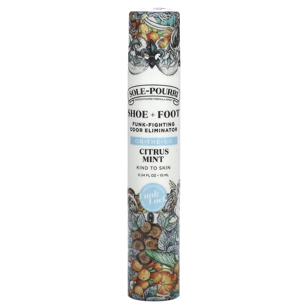 POO-POURRI Sole-Pourri™ Schuh- + Fußgeruchsentferner, Citrus-Minze, 10 ml (0,34 Fl Oz)