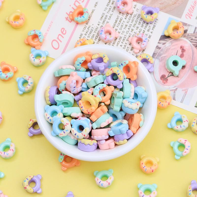 Mini Donut Ice Cream Cartoon Handmade DIY Ornament Accessories Cream Glue Resin Hair Clip Materials