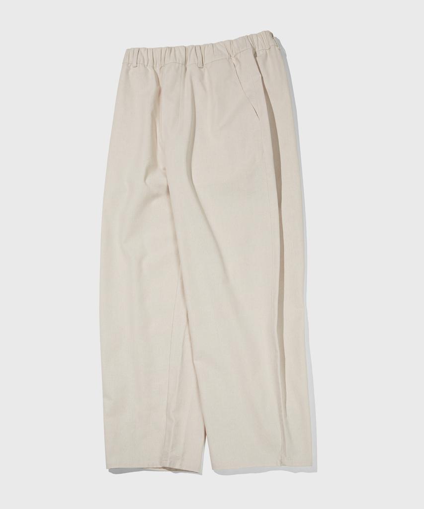 KIIMUIR Linen-Like Semi-Wide Elastic Waist Pants_4 Color