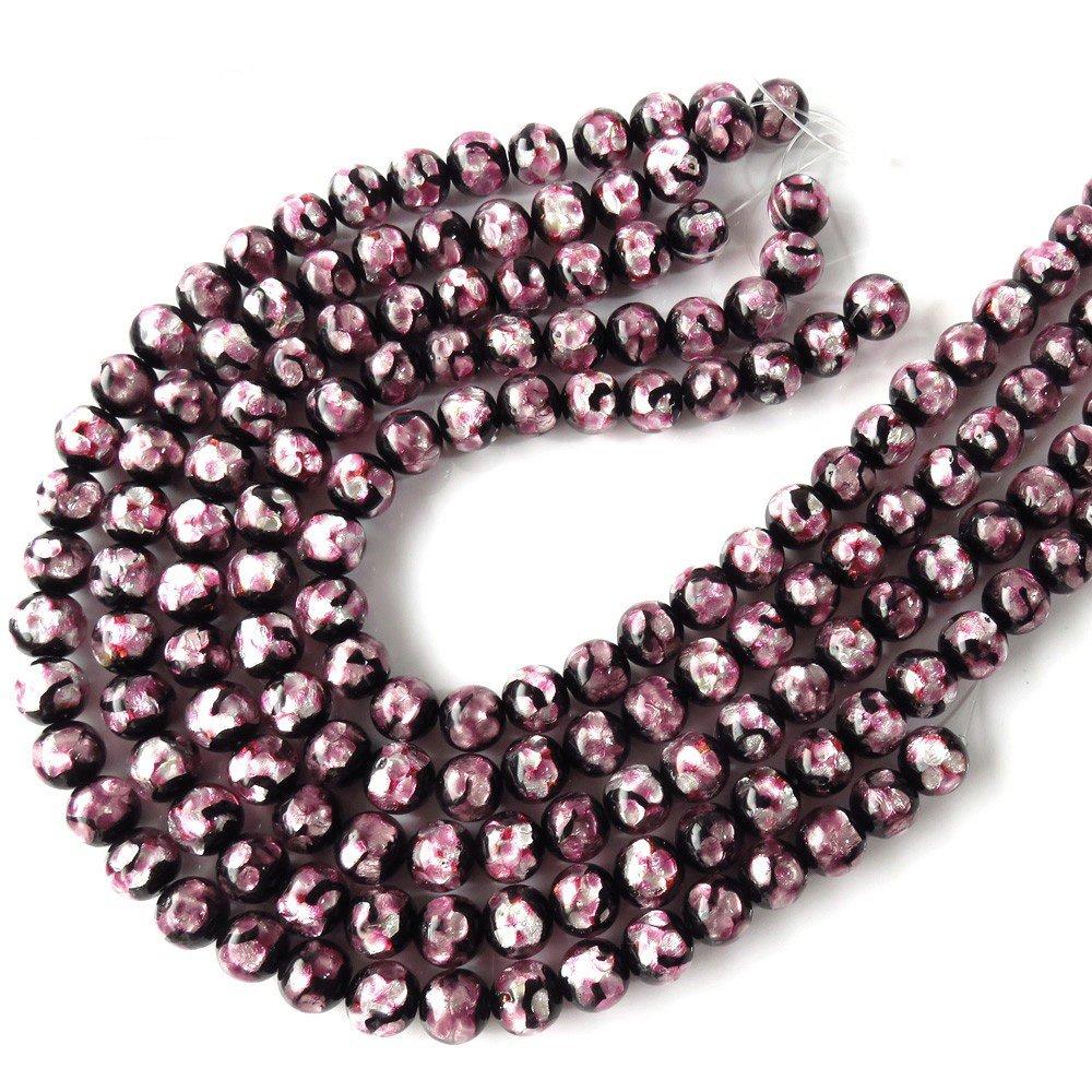 

[GOLD STONE] Firefly Glass Beads, 40cm Long, Pink, Dragonfly Stone, Okinawa, 12mm