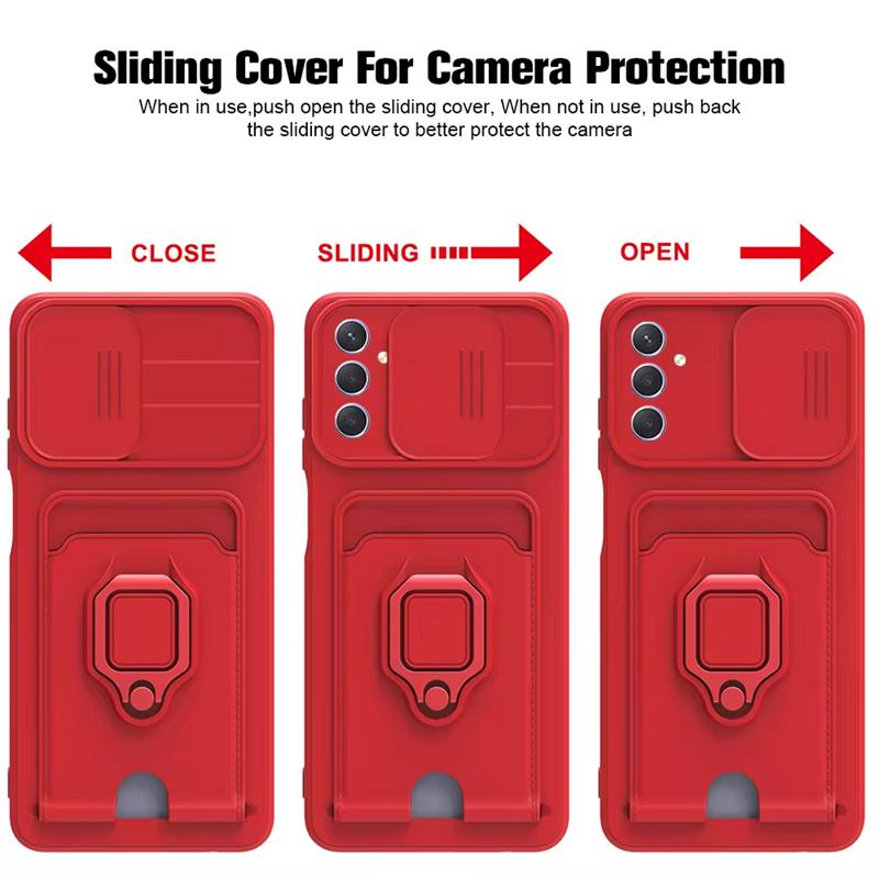 Slide Camera Card Slot Case For Sansung Galaxy A55 A32 A25 A54 A34 A24 A73 A53 A33 A23 A13 A72 A52 A32 A22 A71 A51 5G 4G Cover