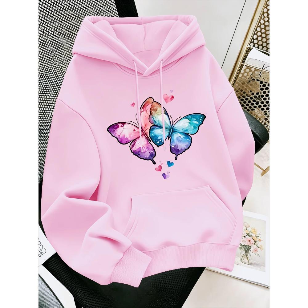 Dreamy colorful butterfly print decorated with lovely heart accents, eye‑catching graphic design