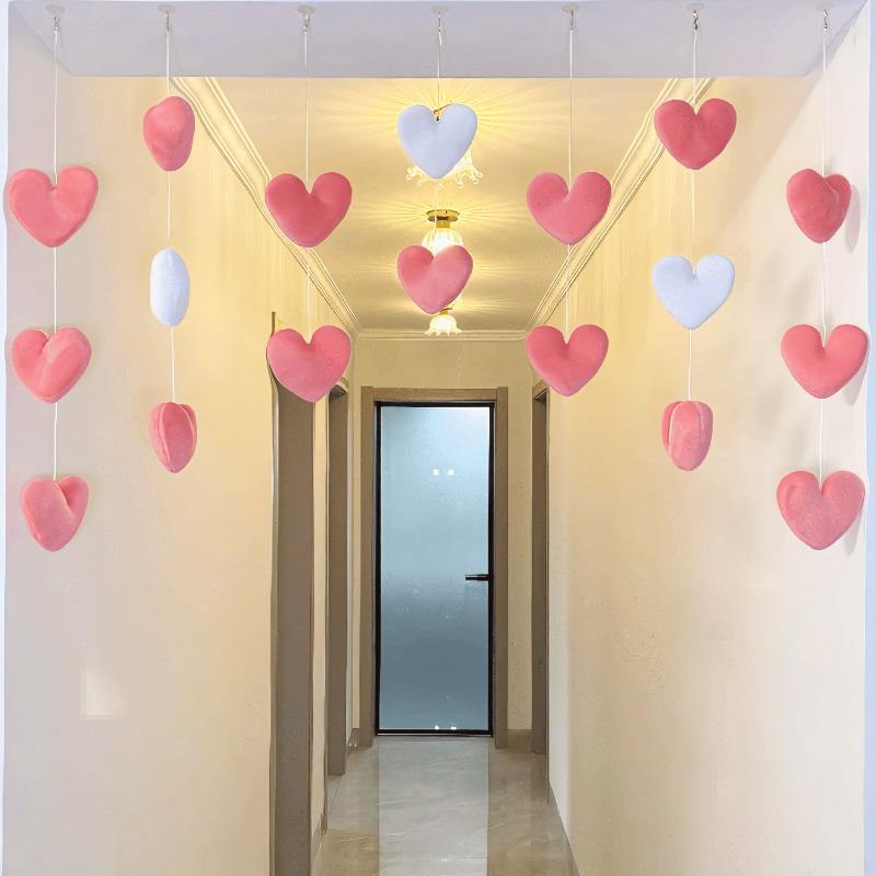 Cute Knot Door Curtain No Punching Partition Curtain For Bedroom Bay Window Room Divider Girl Heart Diy Home Decor