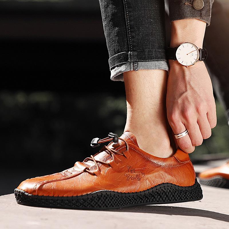 Übergröße Frühling Neue Herren Lederschuhe Trendige Lässige Trendschuhe Weiches Leder Atmungsaktiv