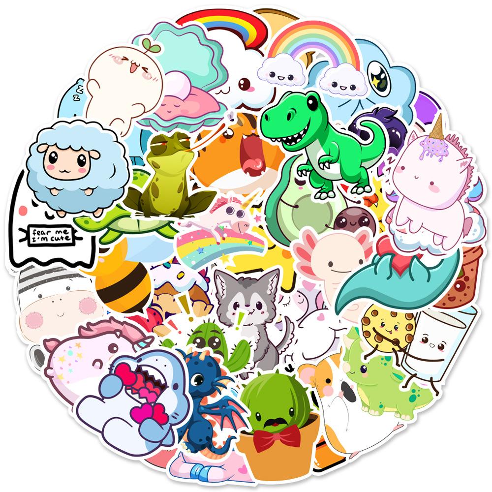 

50 Cute Stickers Notebook Suitcase Skateboard Water Cup Car Doodle Decorative Stickers