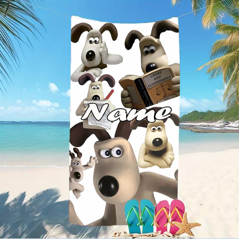 Customizable Personalized Beach Towels Wallace and Gromit Themed designs.Suitable for the Beach, Yoga, Sports;ideal As Beach Accessories