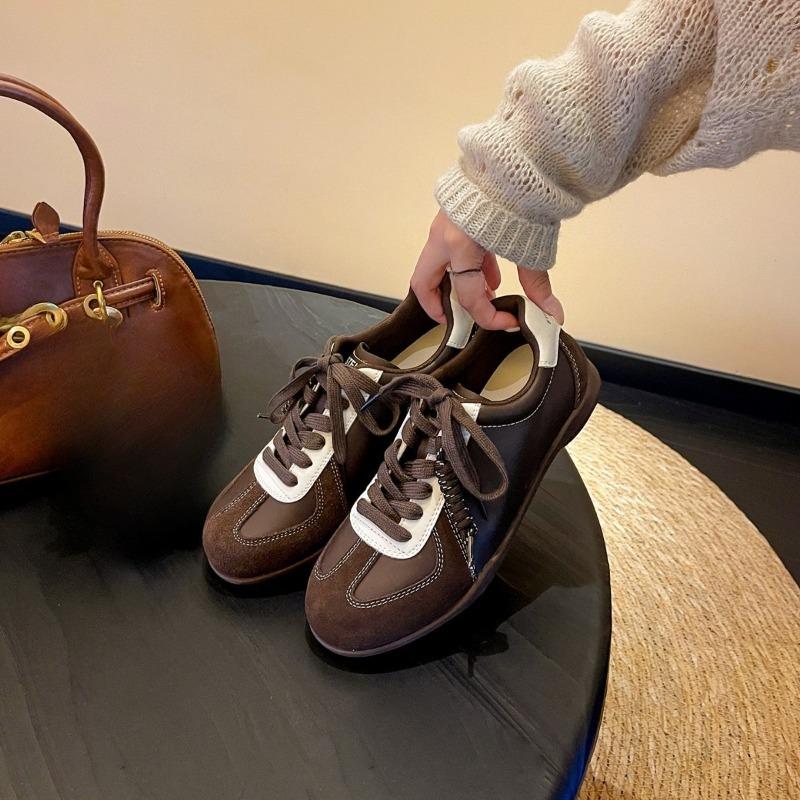 Retro Insole Height-increasing Shoes, Women's Lace-up Flat Sports Casual Board Shoes