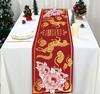Chinese New Year Linen Table Runner Party Decor Chinese 2026 Spring Festival Lunar Horse Floral Table Runner New Year Decoration