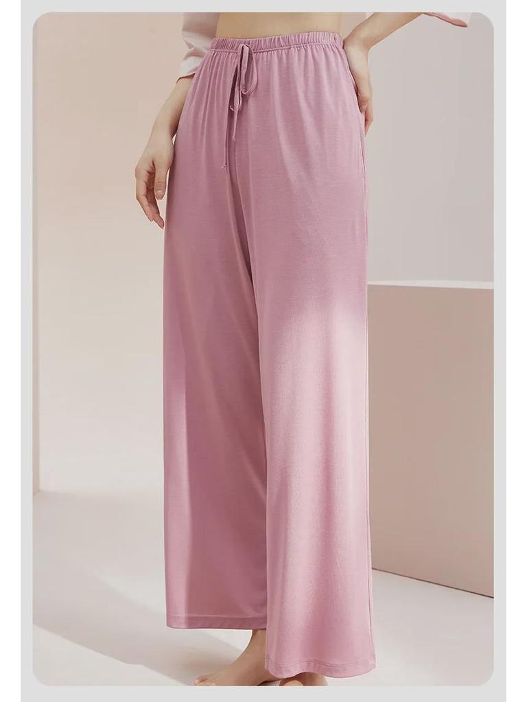 Women's Summer Modal Loose Wide-Leg Pajama Trousers - Breathable and Outdoor-Friendly Ice Silk Home Pants.