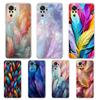 Transparent Phone Case for Redmi 13C 12C 10C Note 13 12 11 11T K40 Plus Pro 5G Soft TPU Shell Fashion Gradient Feather Pattern